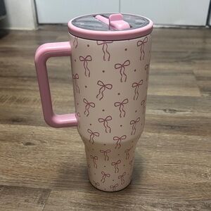 Pink Bow Pattern Travel Mug Hydrojug